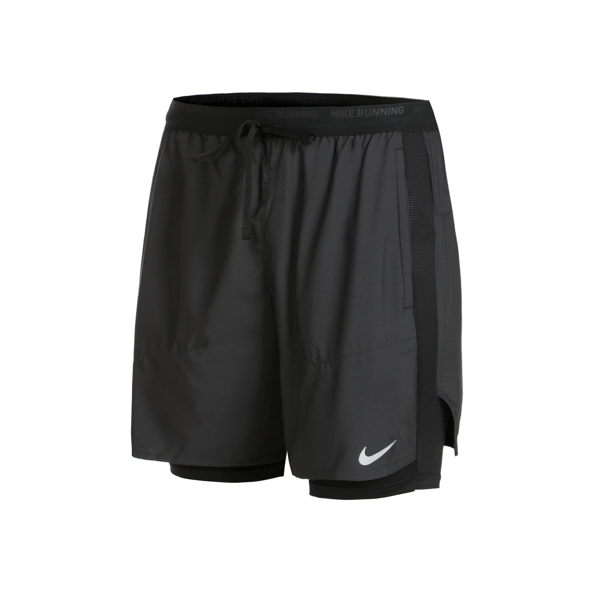 Nike Dri-Fit Stride Hybrid 5in 2in1 Short De Running Hommes-Noir,Gris