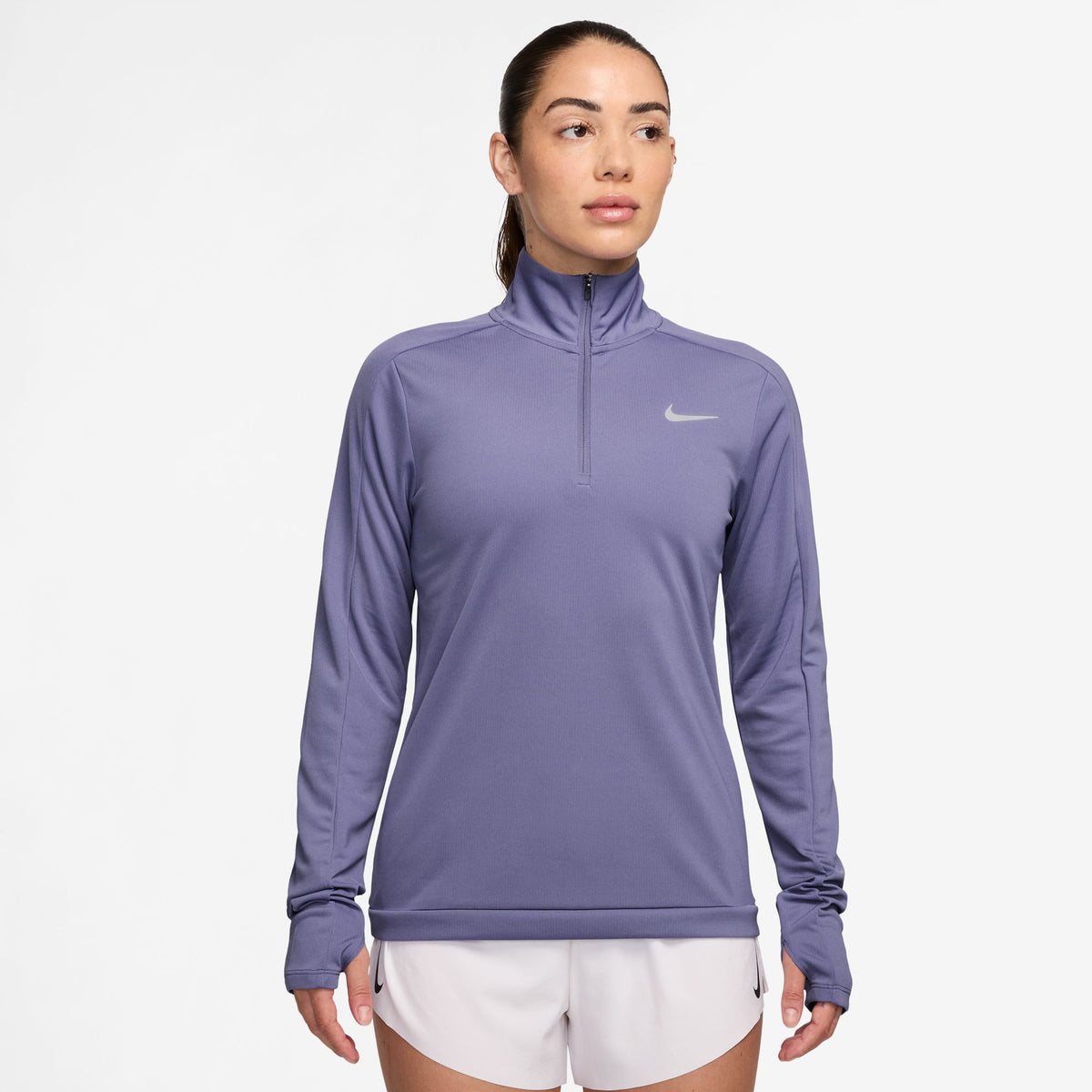 Nike Pacer 1/4 Zip Haut Manches Longues Femmes-Bleu Gris