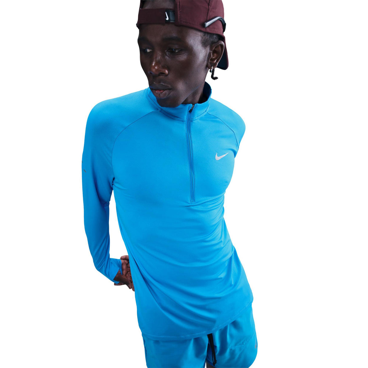 Nike Stride Half-Zip  Maillot de course Hommes - bleu, argent
