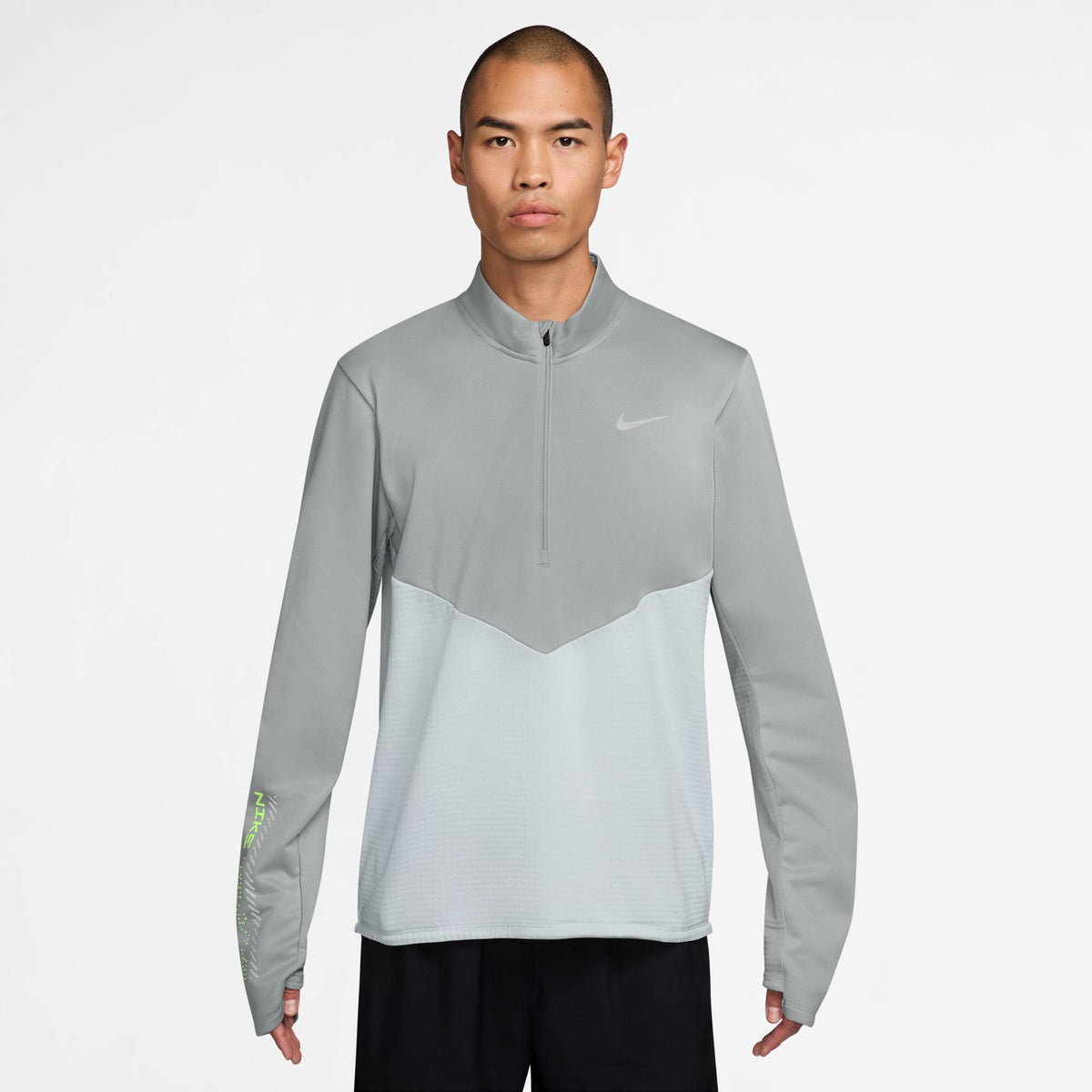 Nike Pacer Winterized Half-Zip Maillot de course Hommes - gris, argent