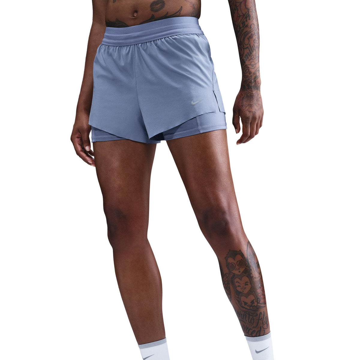 Nike Swift 2in1  Short de running Femmes - bleu gris, argent