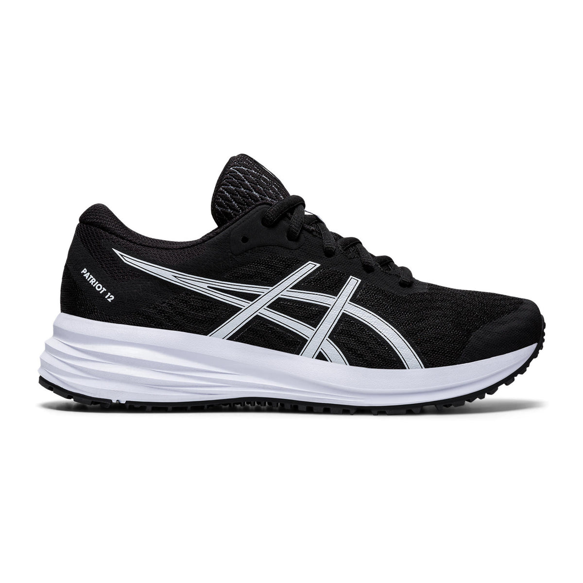 ASICS Patriot 12 GS Chaussure De Running Sans Stabilisateurs Enfants-Noir,Blanc