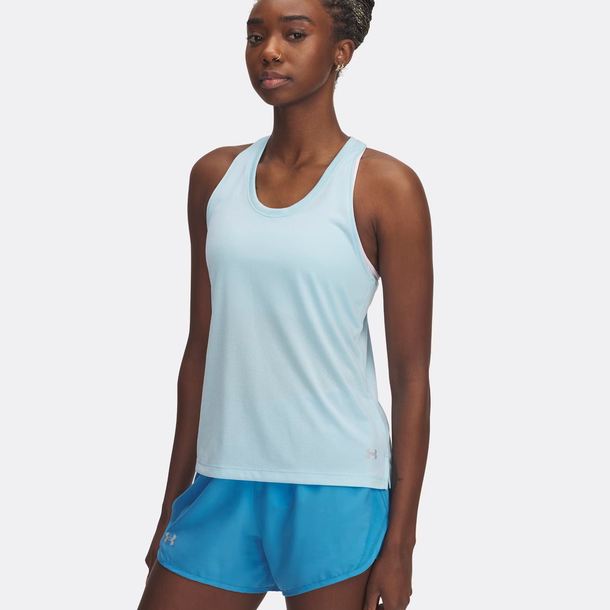 Under Armour Launch Top De Course Femmes-Bleu Clair