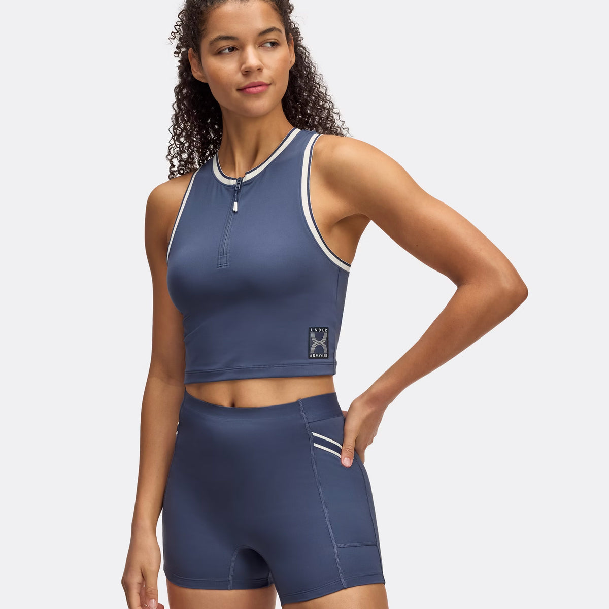 Under Armour Run 96 Débardeur Tank Top Femmes-Bleu Foncé,Blanc