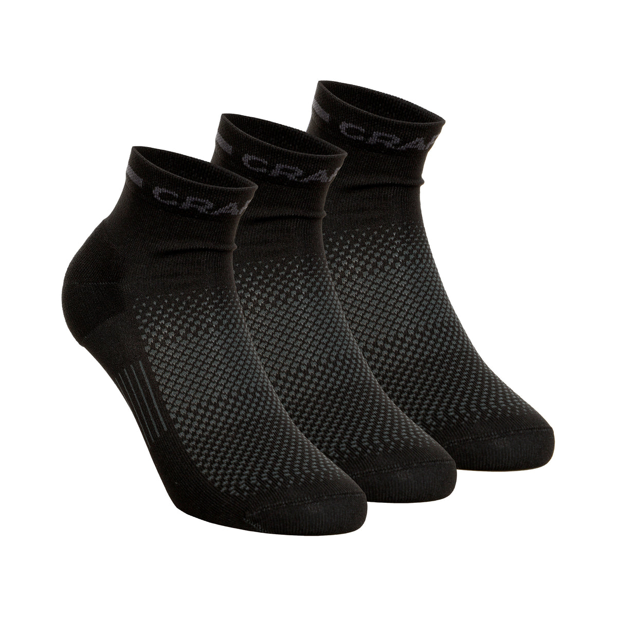 Craft Core Dry Mid Chaussettes De Running Pack De 3-Noir
