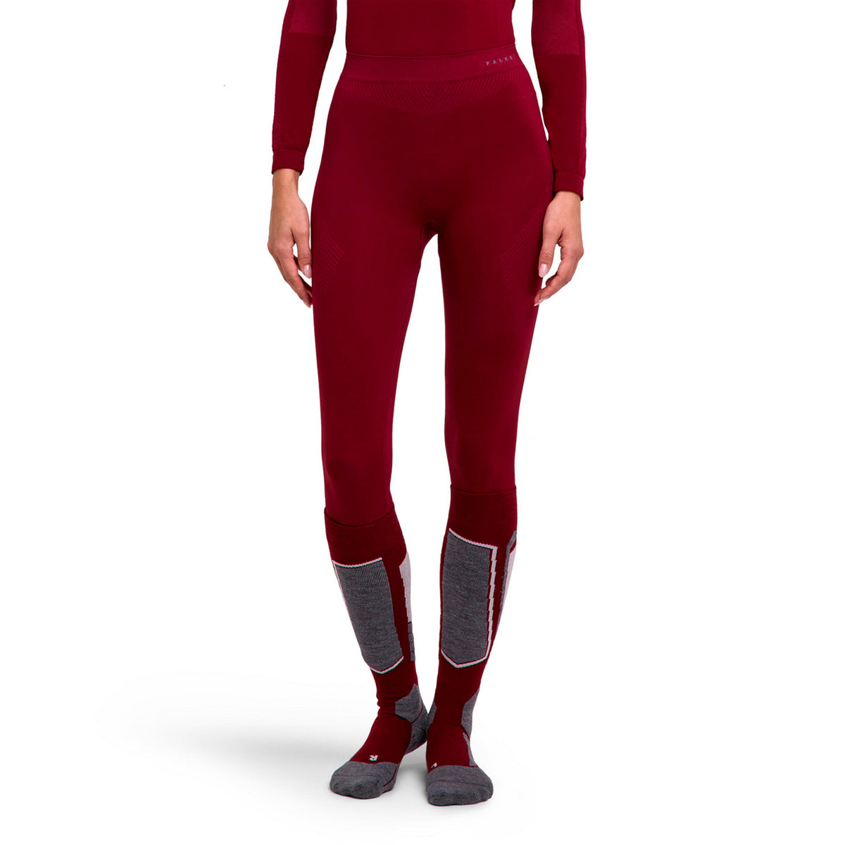 Falke Warm Long  Collant tight Femmes - rouge