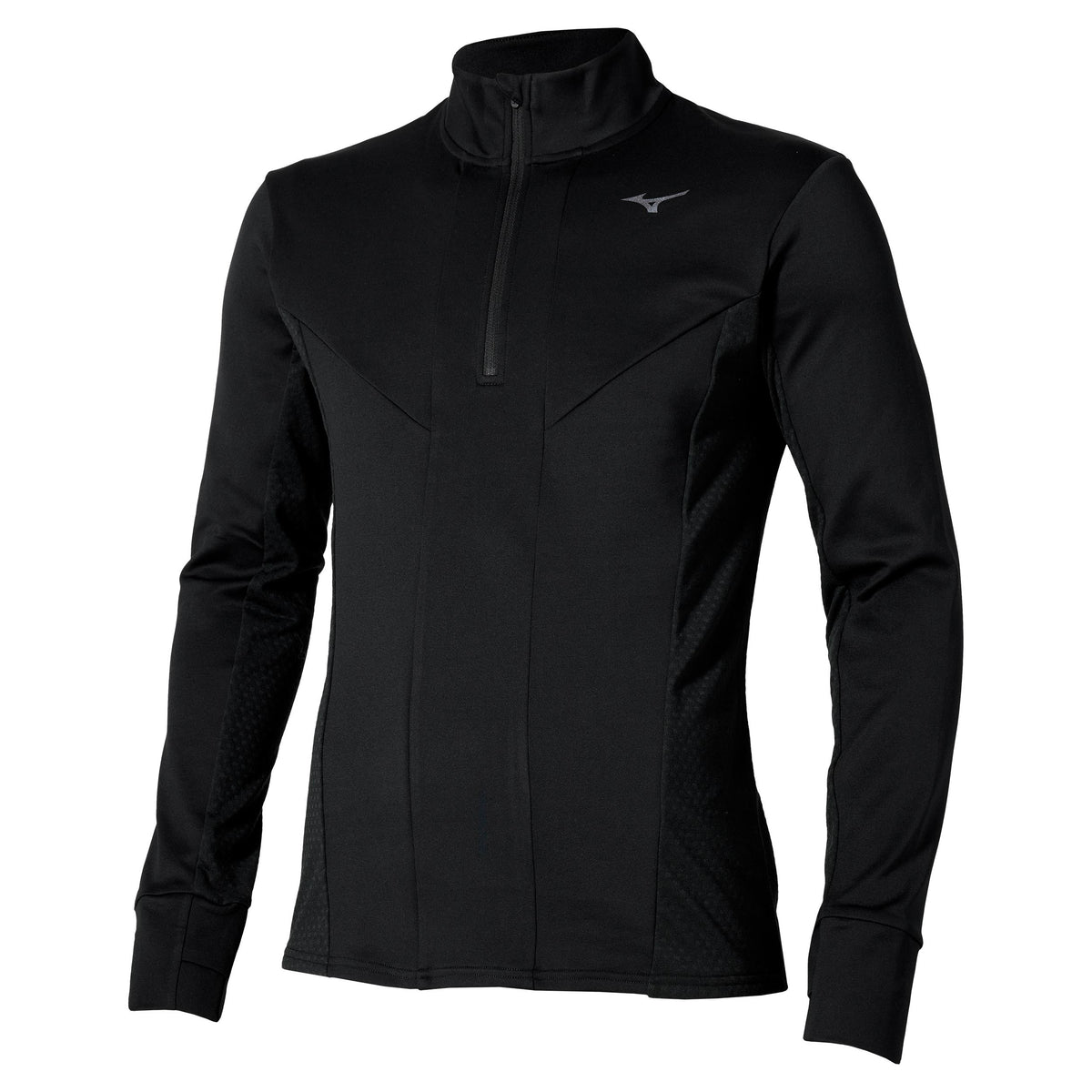 Mizuno Active Warmalite Half Zip Maillot De Course Hommes-Noir