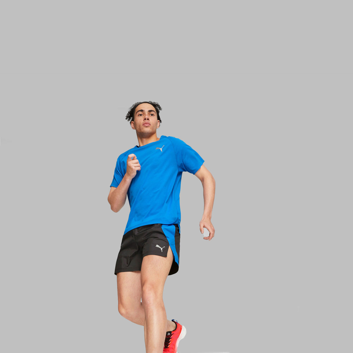 Puma Run 5in Short De Running Hommes-Noir,Bleu