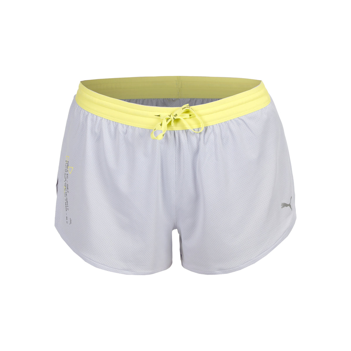 Puma Knit 3in Split Short De Running Femmes-Gris Clair,Jaune