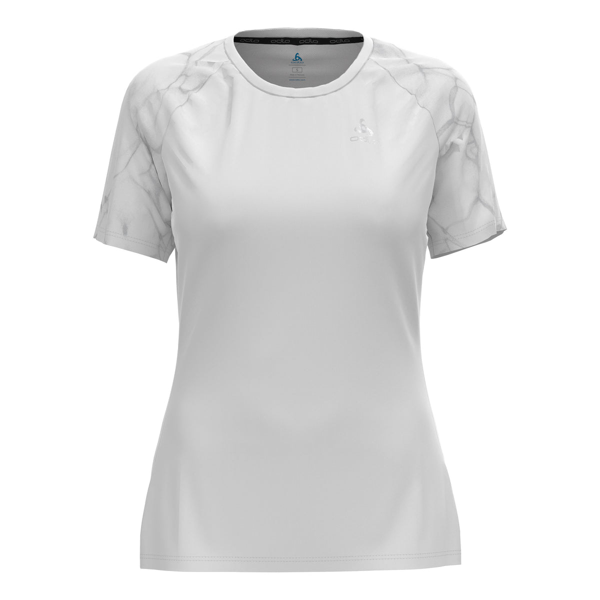 Odlo Essential Print Crew Neck Maillot De Course Femmes-Blanc