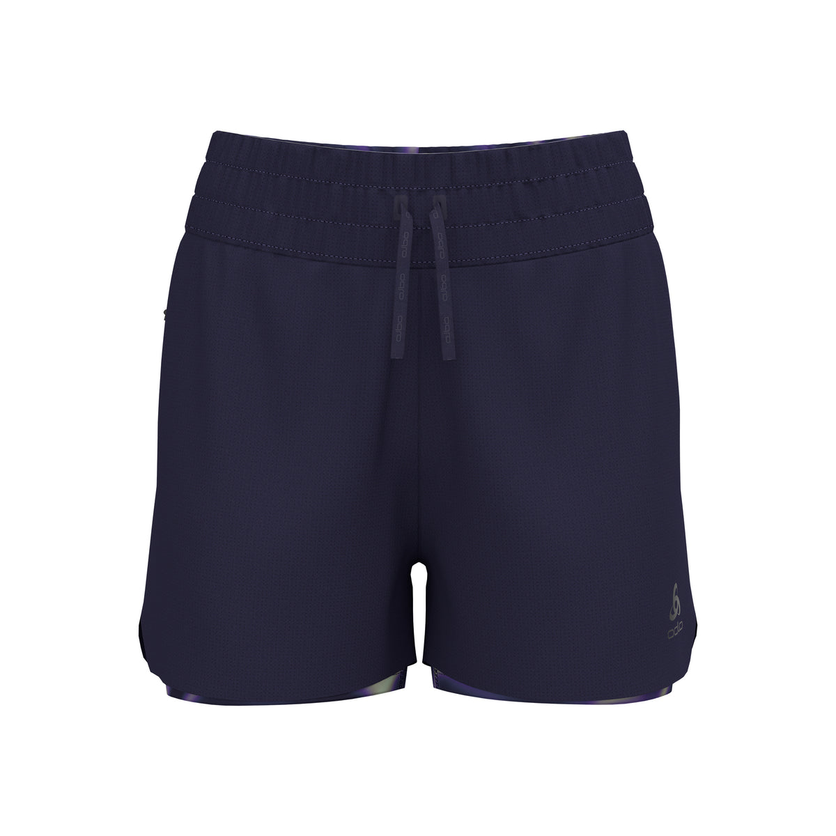 Odlo Zeroweight Print 3in 2in1 Short De Running Femmes-Bleu Foncé