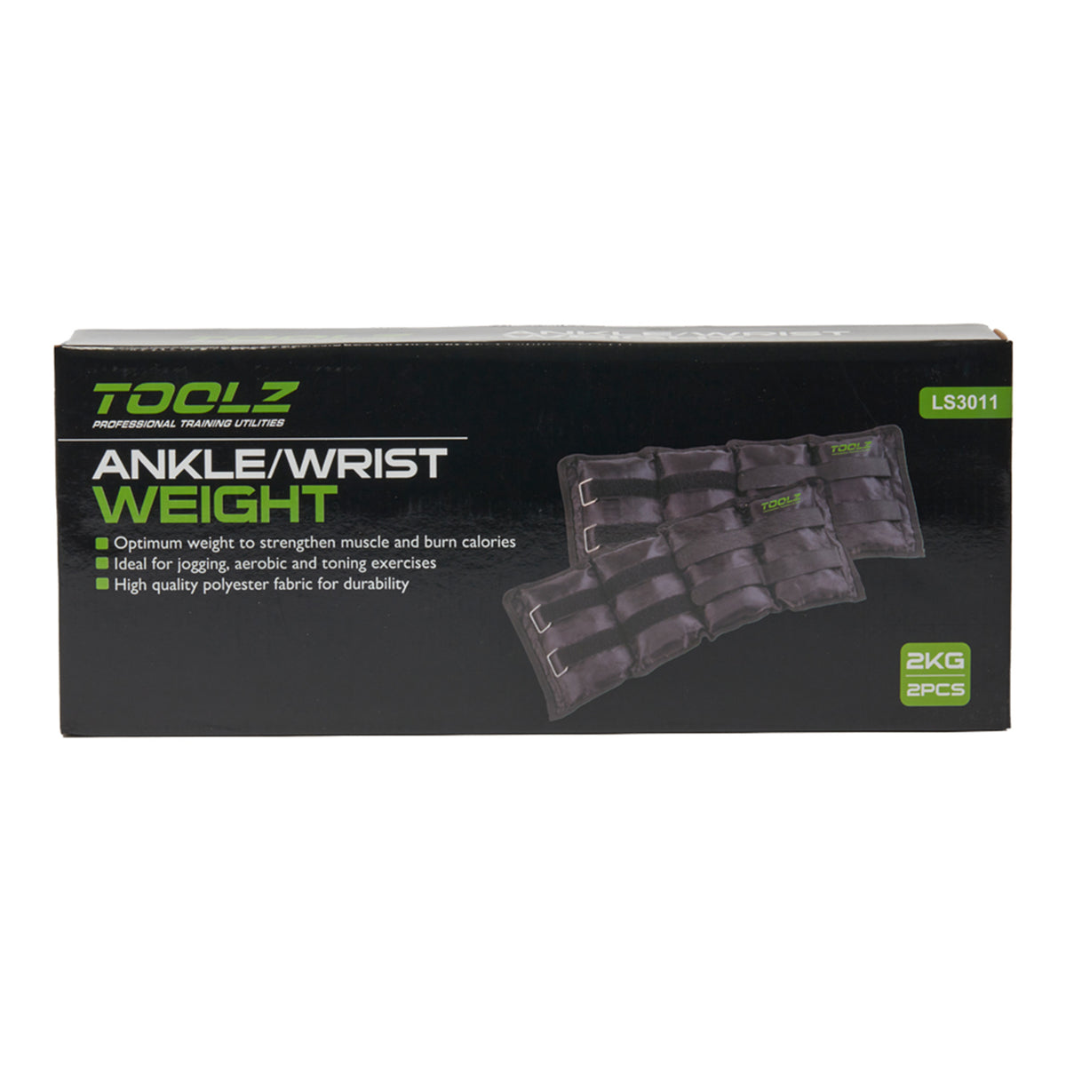 TOOLZ Wrist/Ankle Weight 2kg-2pcs Manchettes Pour Poids-Noir