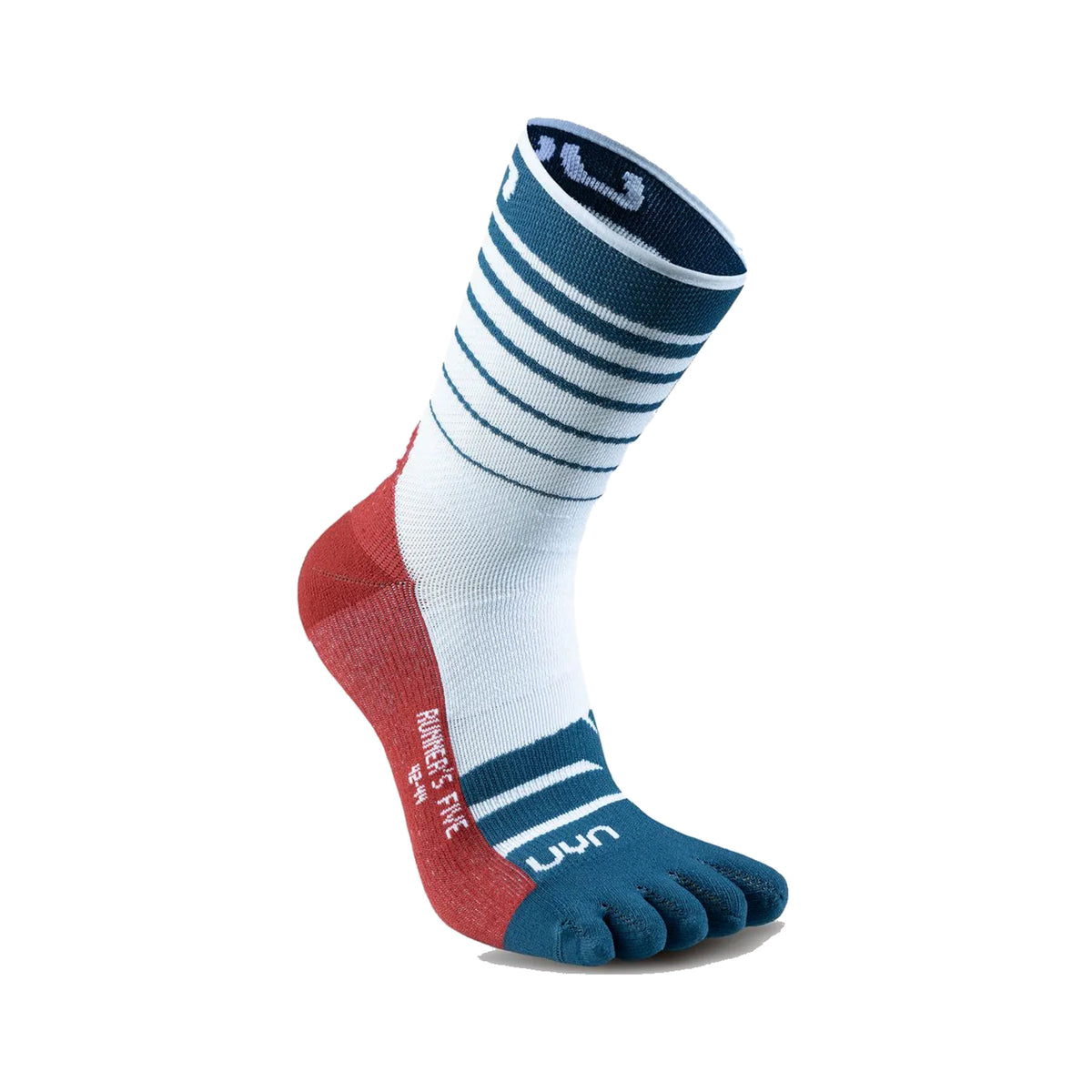 UYN Runner's Five Chaussettes De Running Hommes-Blanc,Bleu