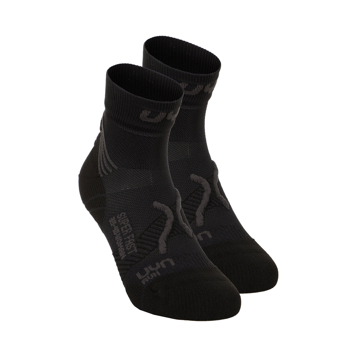 UYN Super Fast Chaussettes De Running Pack De 2 Unités Hommes-Noir,Anthracite
