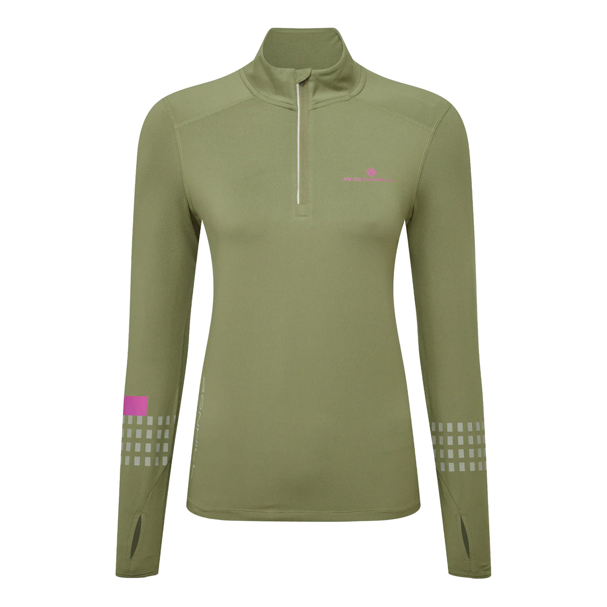 Ronhill Tech Afterhours 1/2 Zip Maillot De Course Femmes-Vert Olive