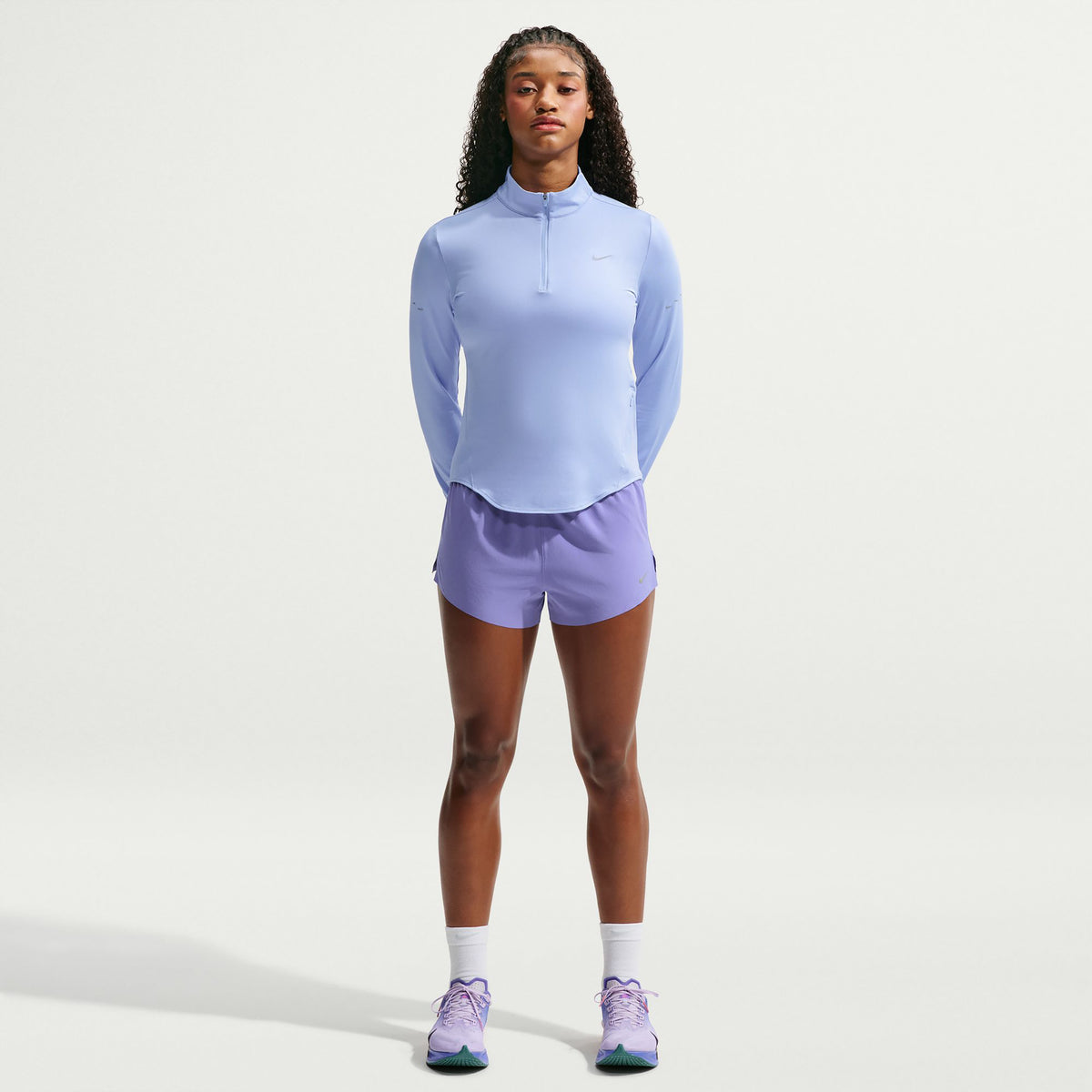 Nike Swift Half-Zip  Maillot de course Femmes - bleu clair, argent