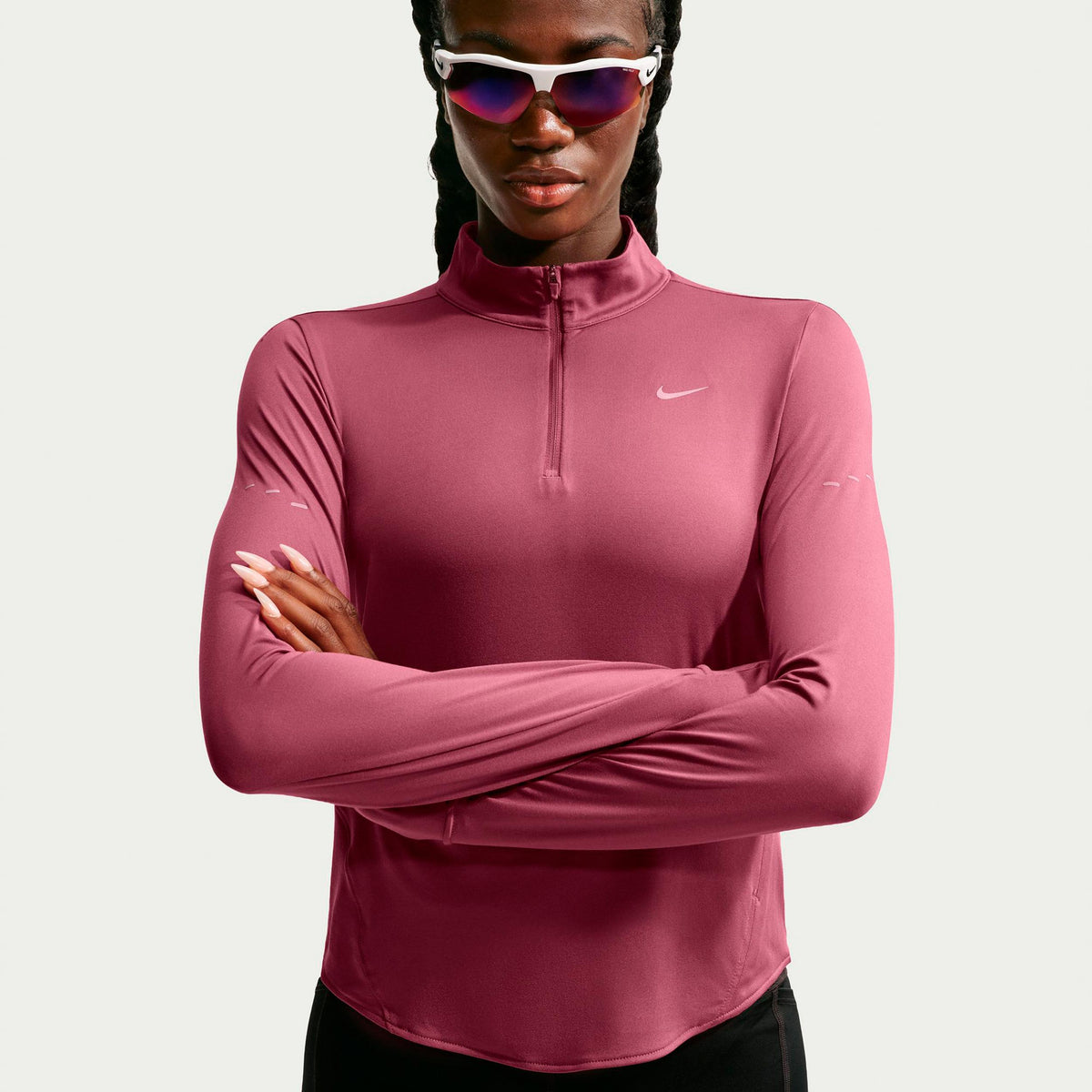 Nike Swift Half-Zip  Maillot de course Femmes - mauve, argent