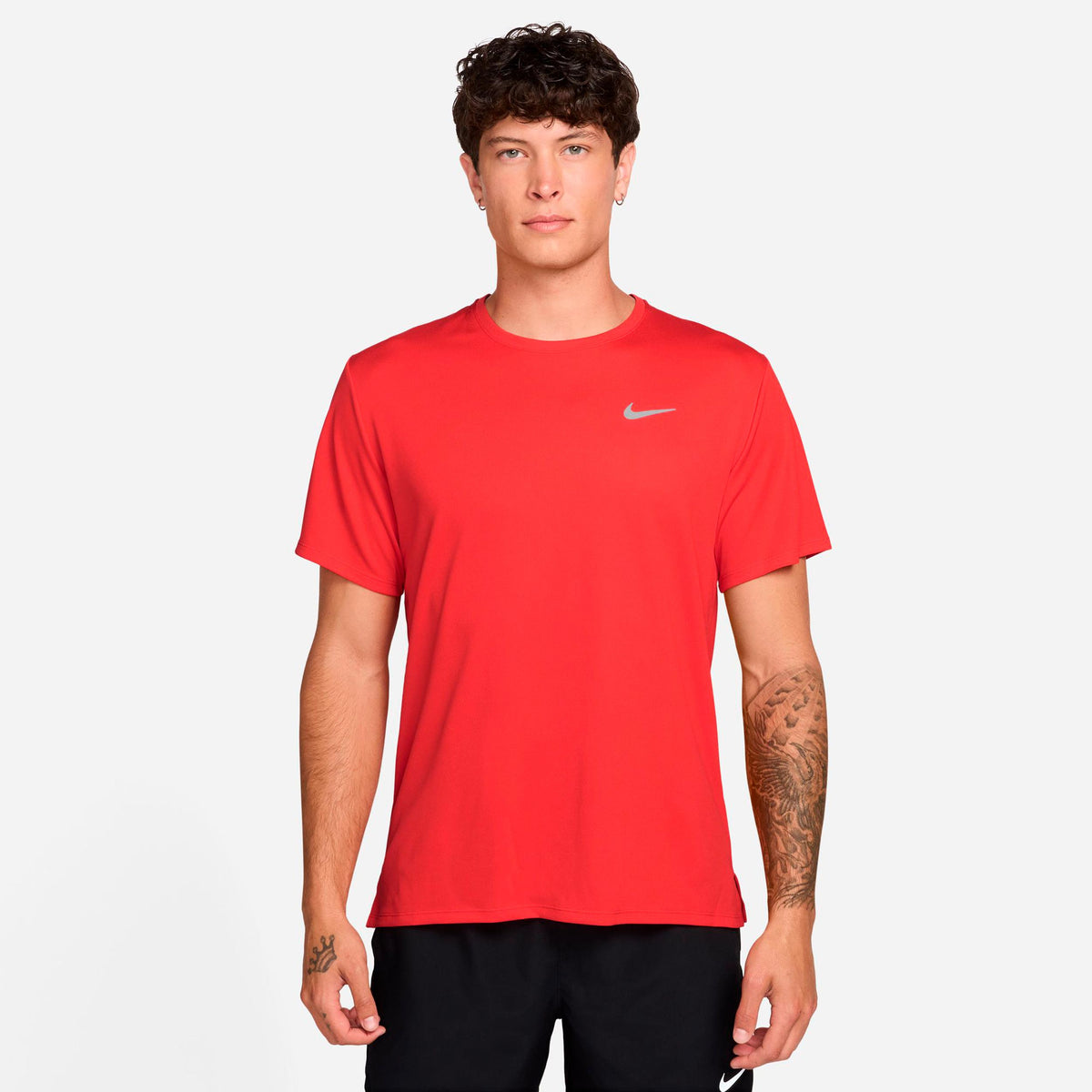 Nike Miler Maillot de course Hommes - rouge clair, argent