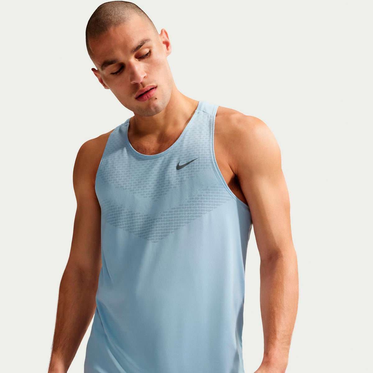 Nike Stride Maillot de course Hommes - bleu clair, argent
