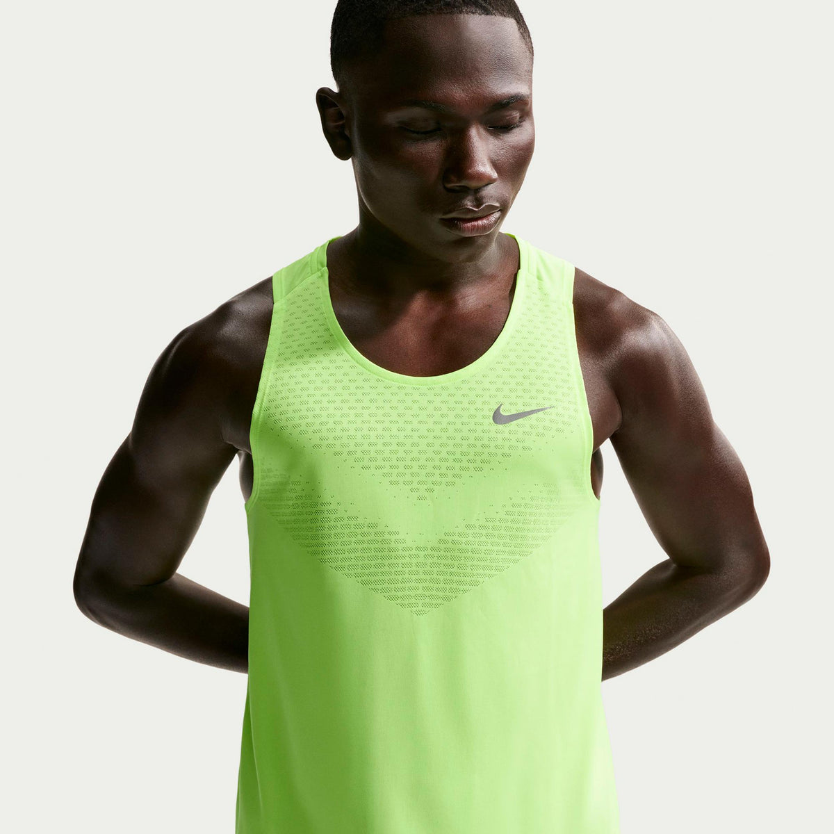 Nike Stride Maillot de course Hommes - jaunes fluo, argent
