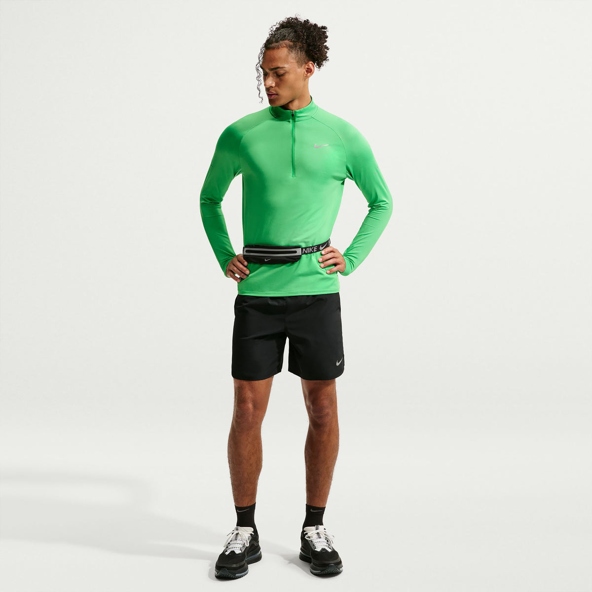 Nike Stride Half-Zip  Maillot de course Hommes - vert, argent