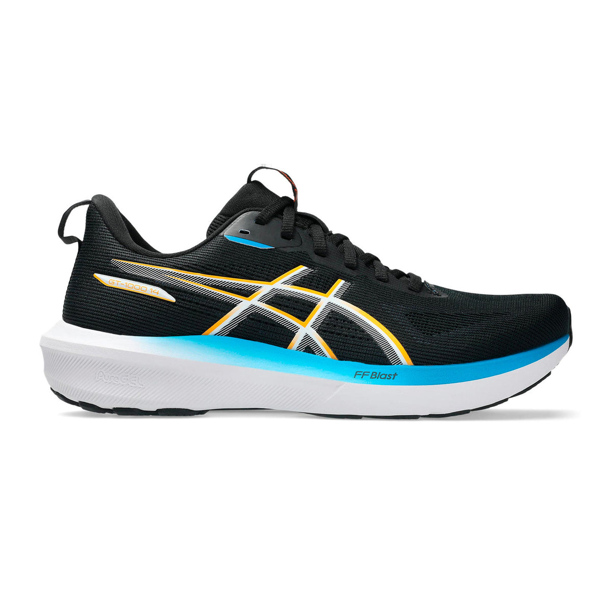 ASICS GT-1000 14 Chaussure de running avec stabilisateurs Hommes-noir, jaune