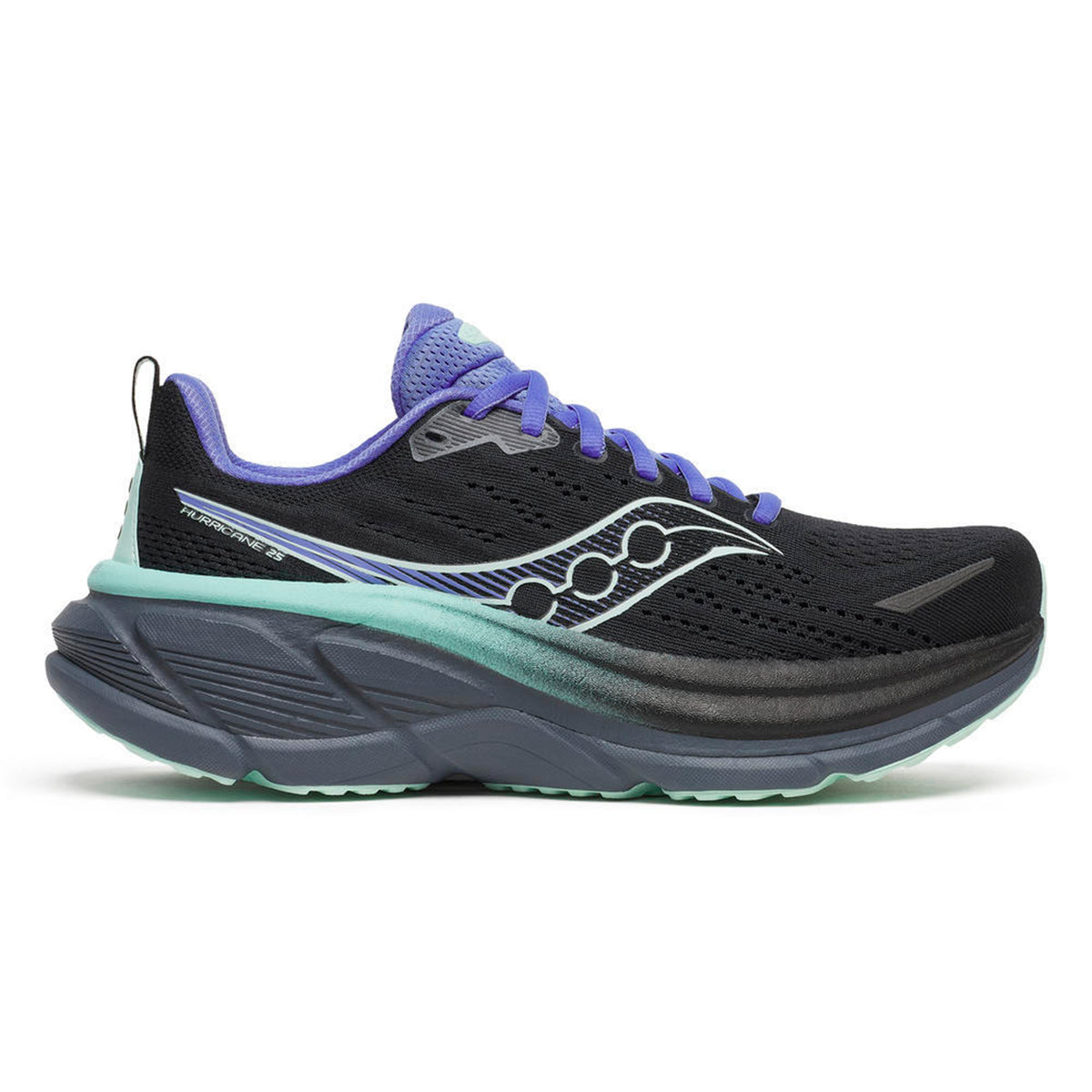 Saucony Hurricane 25 Chaussure de running avec stabilisateurs Femmes-noir, mint