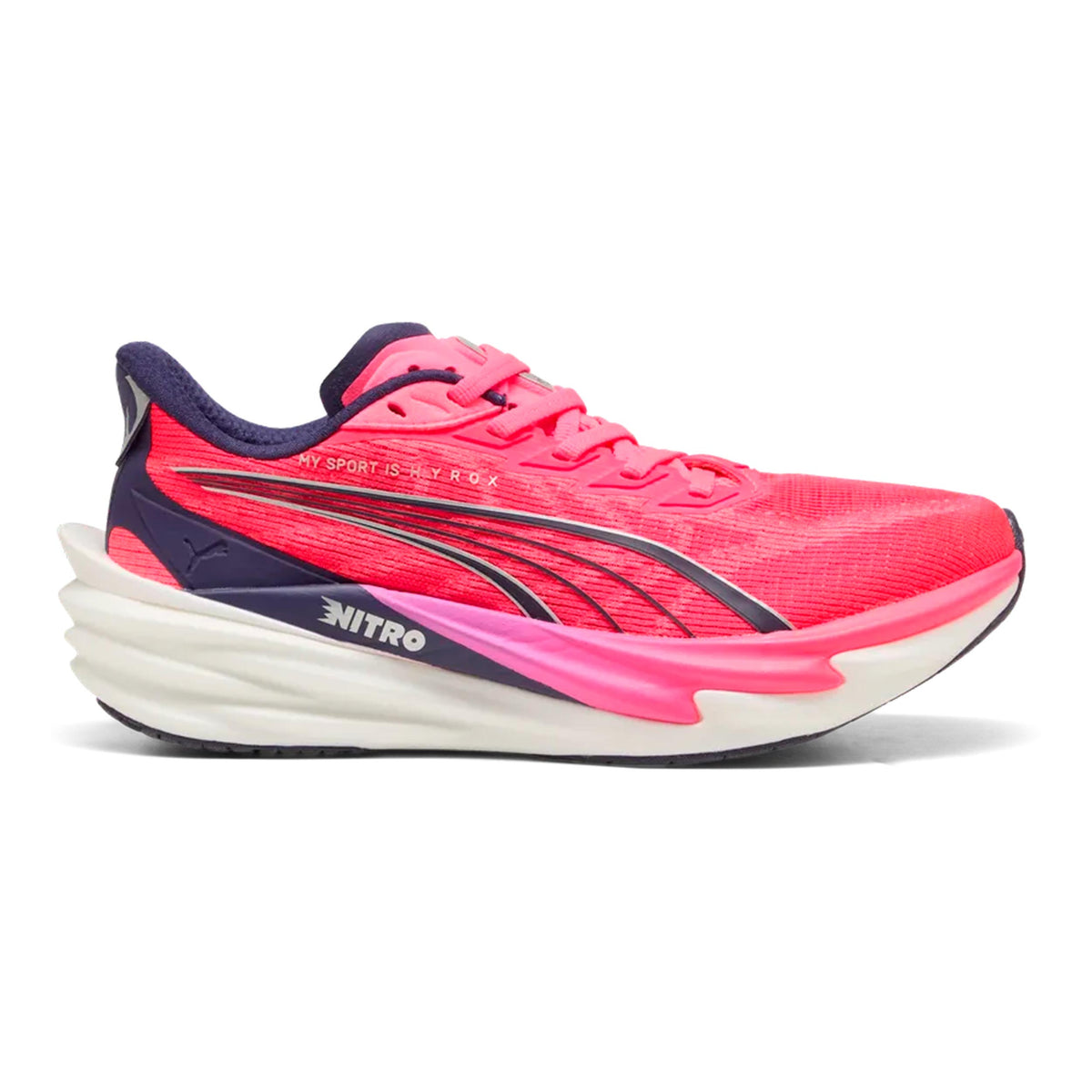 Puma Deviate Nitro 4 HYROX Chaussure de running sans stabilisateurs Femmes-pink, blanc