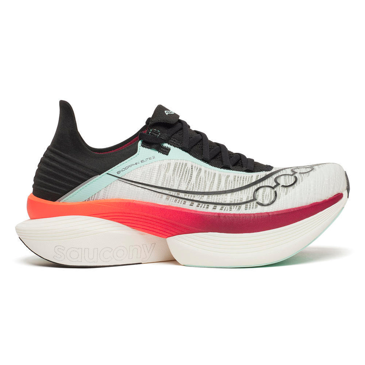 Saucony Endorphin Elite 2 Chaussure de compétition Unisex-blanc, corail