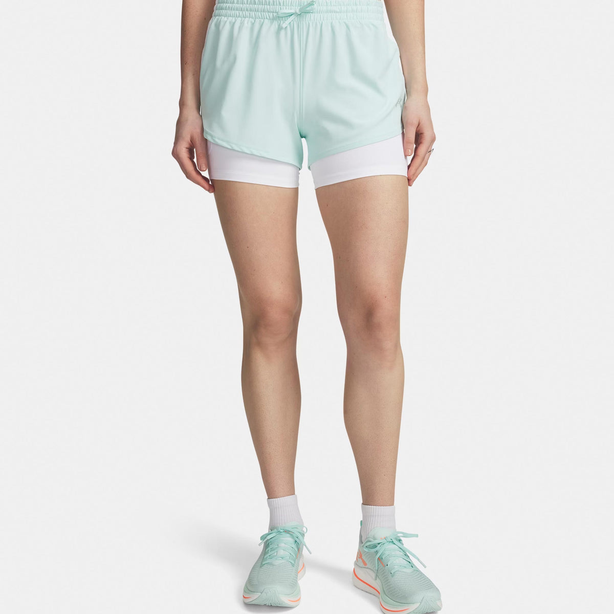 Under Armour Velociti Pro 4in 2n1  Short de running Femmes-mint, argent