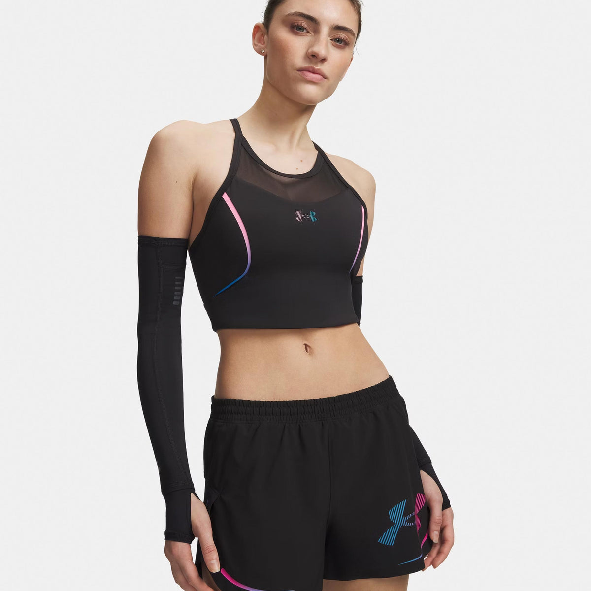 Under Armour Velociti Elite Crop  Maillot de course Femmes-noir, pink