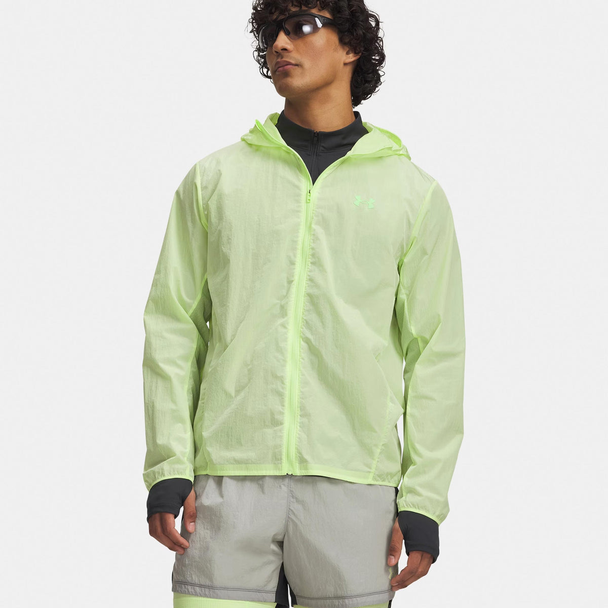 Under Armour Explor Trail Run WindShell Veste running Hommes-vert clair, vert fluo