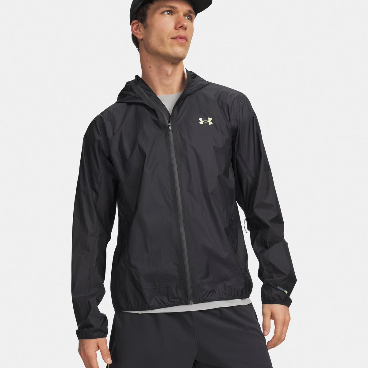 Under Armour Explor Trail Run Rain  Veste running Hommes-anthracite, vert clair