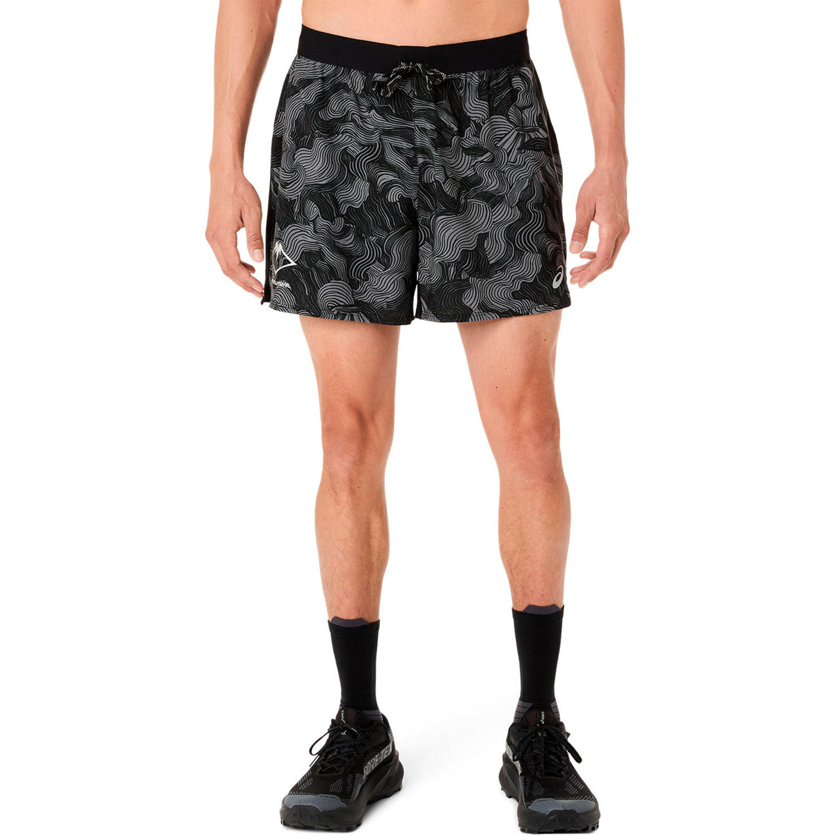 ASICS Fujitrail AOP 5in   Short de running Hommes - noir, gris