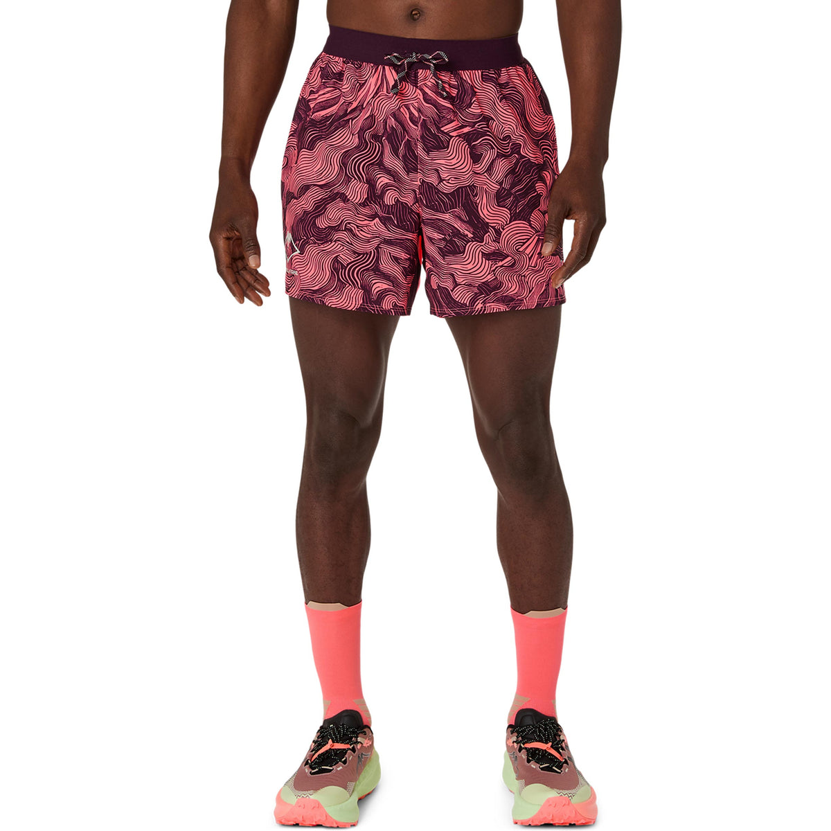 ASICS Fujitrail AOP 5in   Short de running Hommes - corail, rouge vin