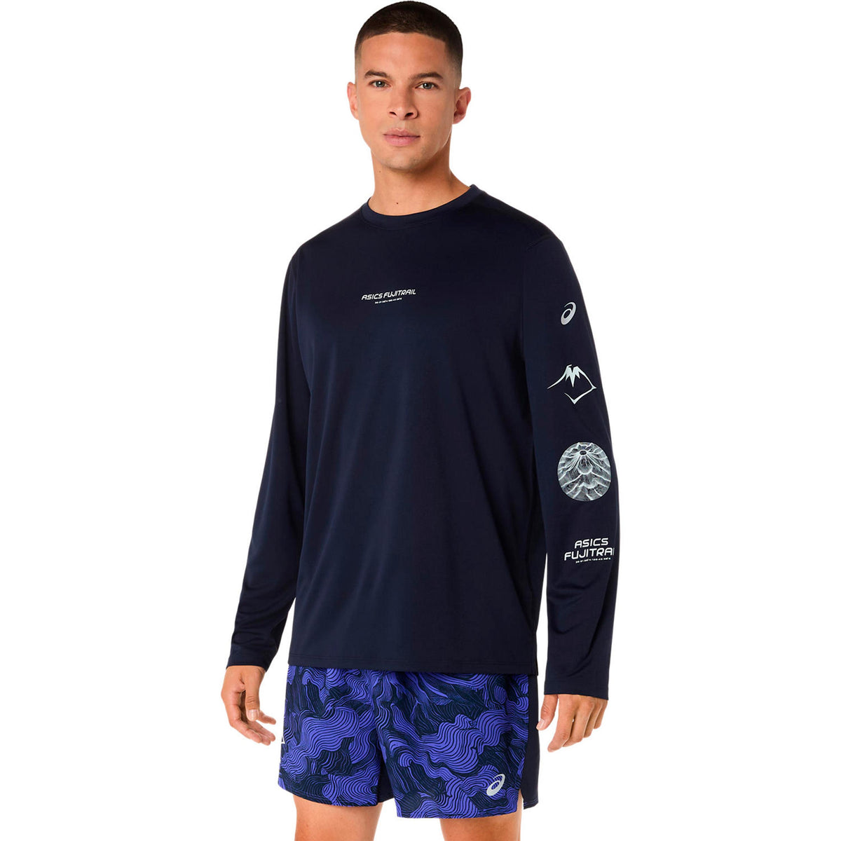 ASICS Fujitrail Logo  Maillot de course Hommes - bleu foncé, bleu