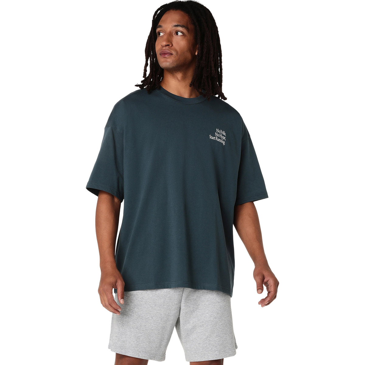 ASICS Runner Message Graphic Relaxed  Maillot de course Hommes - bleu gris