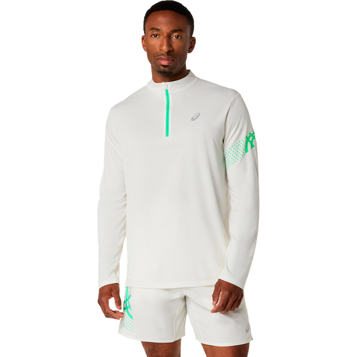 ASICS Icon 1/2 Zip  Maillot de course Hommes - beige, vert