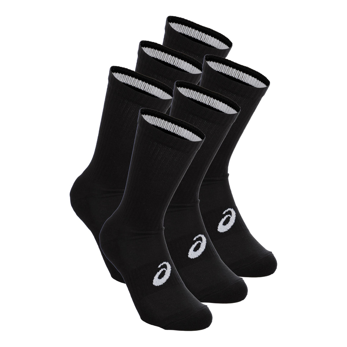 ASICS 6PPK Crew Chaussettes de running Unisex-noir