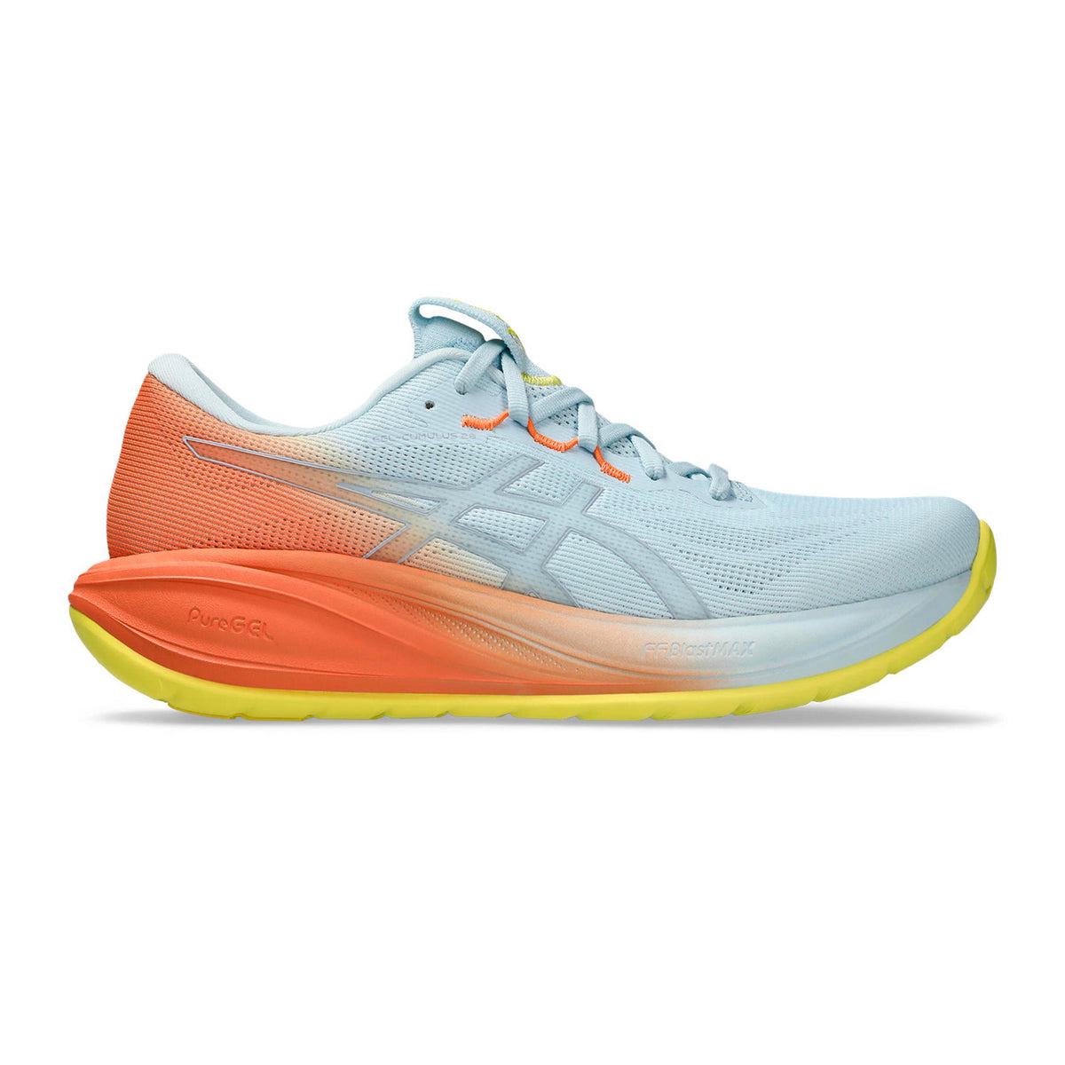 ASICS Gel-Cumulus 28 Sunny Sizzle Chaussure de running sans stabilisateurs Hommes-bleu clair, orange