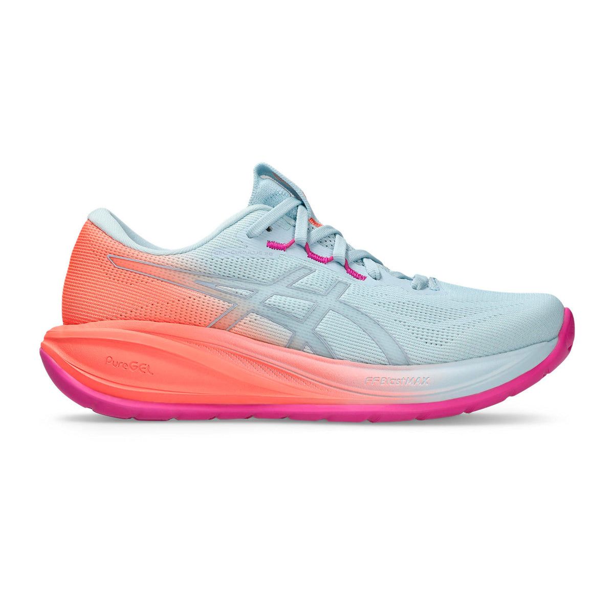 ASICS Gel-Cumulus 28 Sunny Sizzle Chaussure de running sans stabilisateurs Femmes - bleu clair, orange