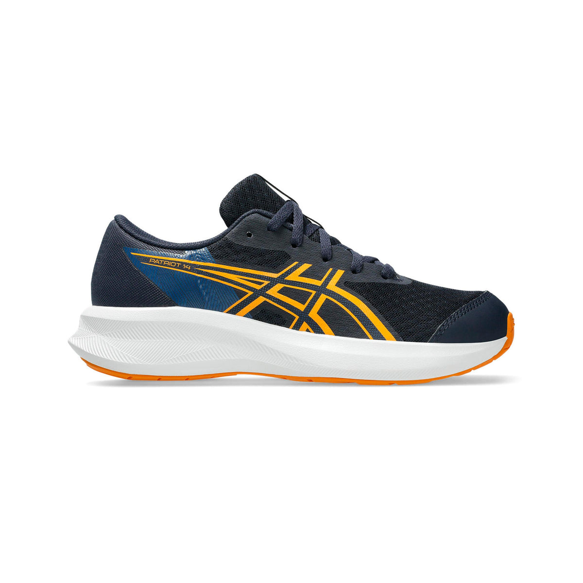 ASICS Patriot 14 GS Chaussure de running sans stabilisateurs Enfants-bleu foncé, jaune