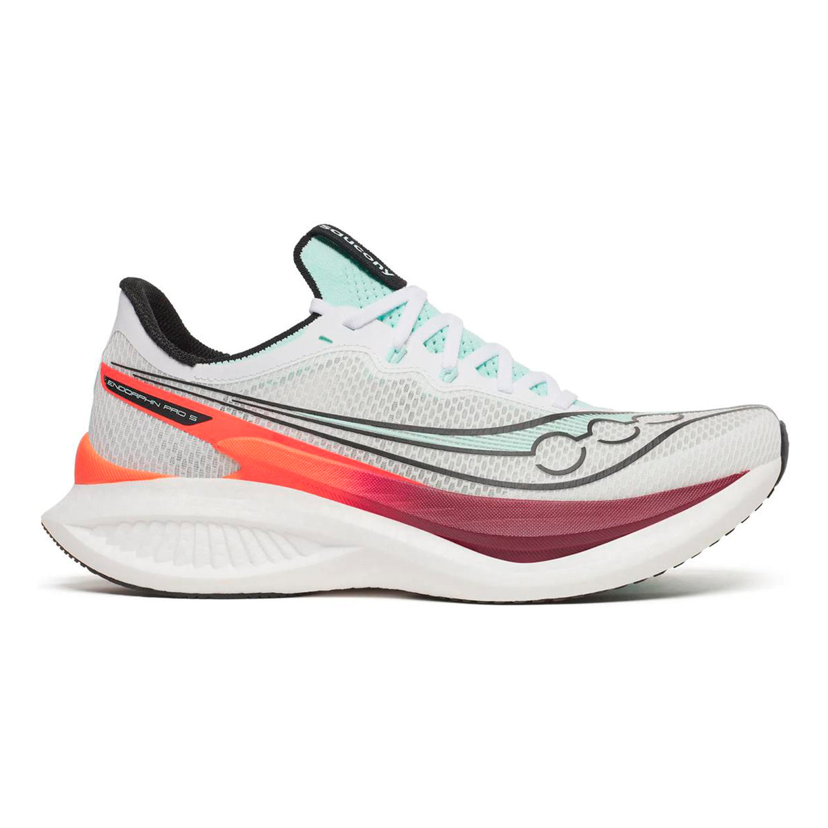 Saucony Endorphin Pro 5 Chaussure de compétition Hommes-blanc, rouge vin
