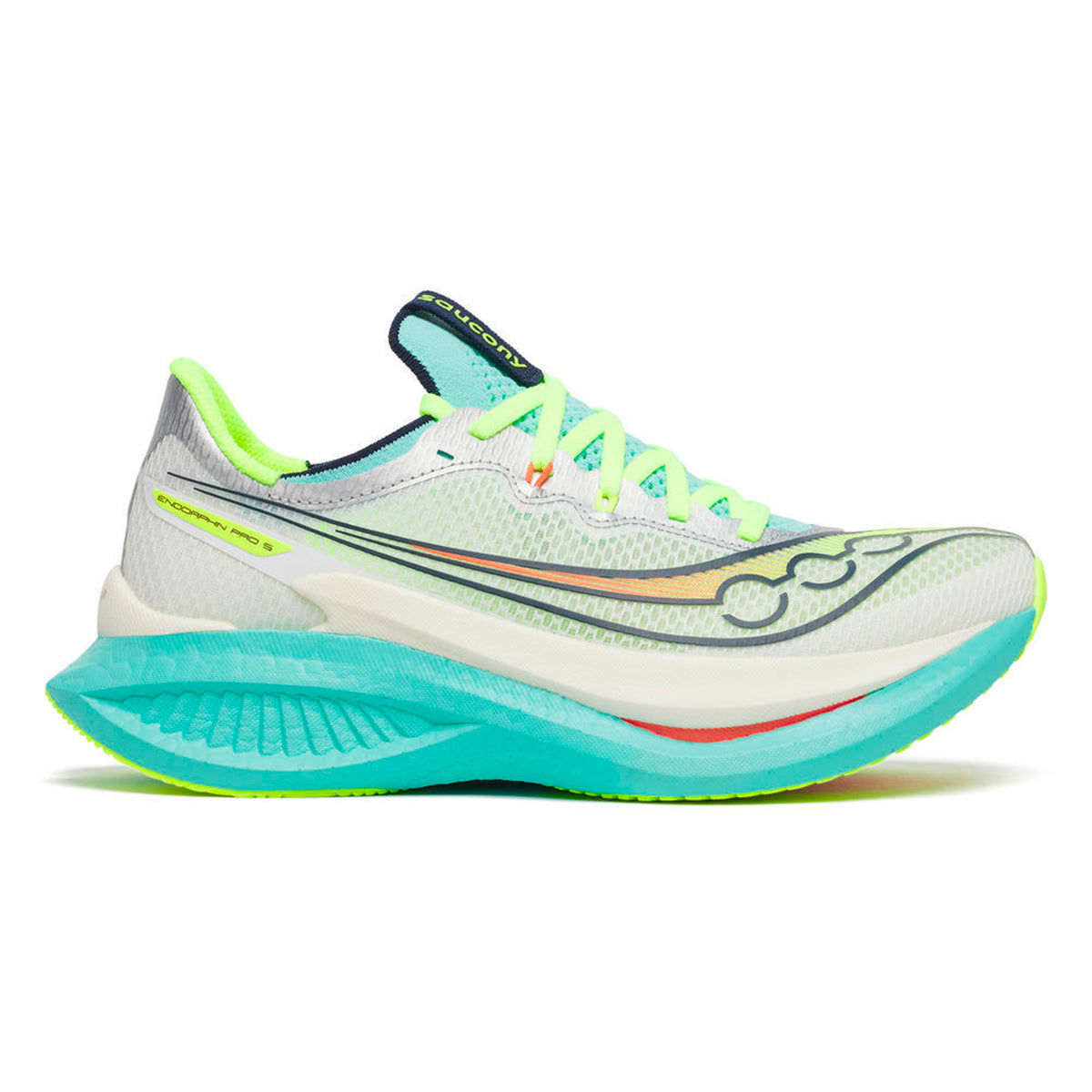 Saucony Endorphin Pro 5 Chaussure de compétition Femmes-blanc, turquoise