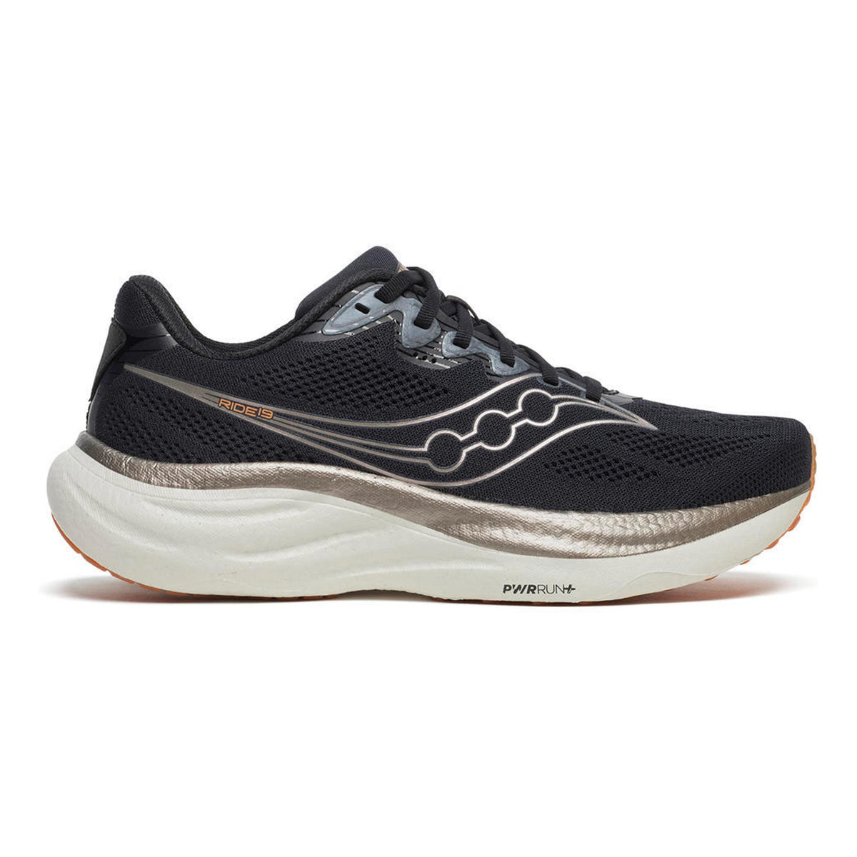 Saucony Ride 19 Chaussure de running sans stabilisateurs Hommes-noir, argent