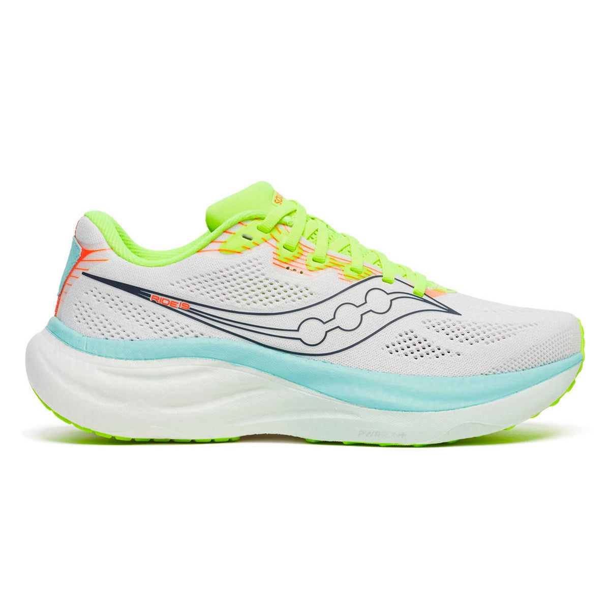 Saucony Ride 19 Chaussure de running sans stabilisateurs Femmes-blanc, turquoise