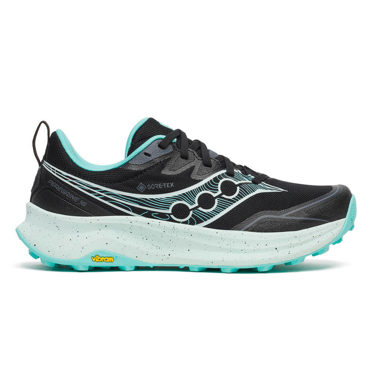 Saucony Peregrine 16 GTX Chaussure trail Femmes-noir, bleu clair