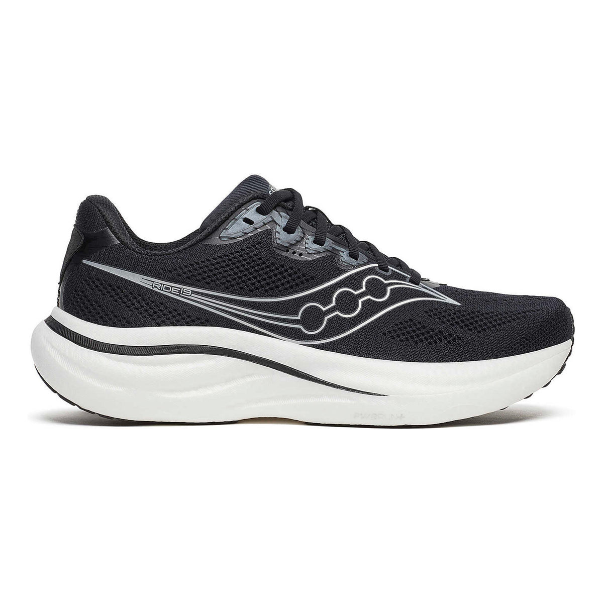 Saucony Ride 19 wide Chaussure de running sans stabilisateurs Hommes-noir, argent