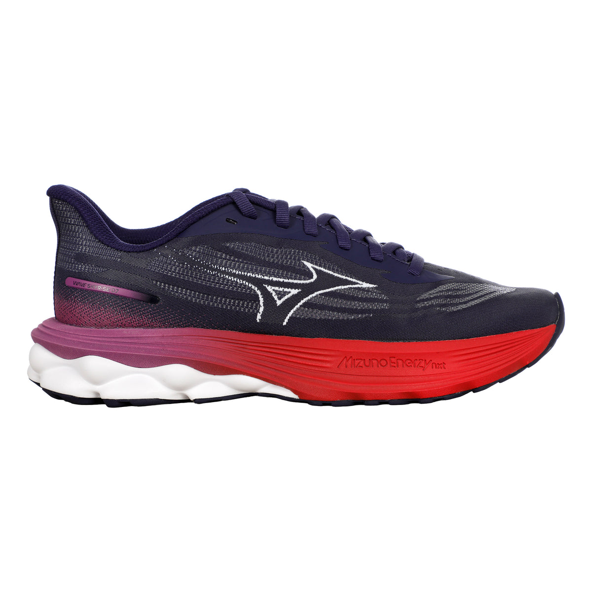 Mizuno Wave Skyrise 7  Chaussure de running sans stabilisateurs Femmes - bleu foncé, rouge