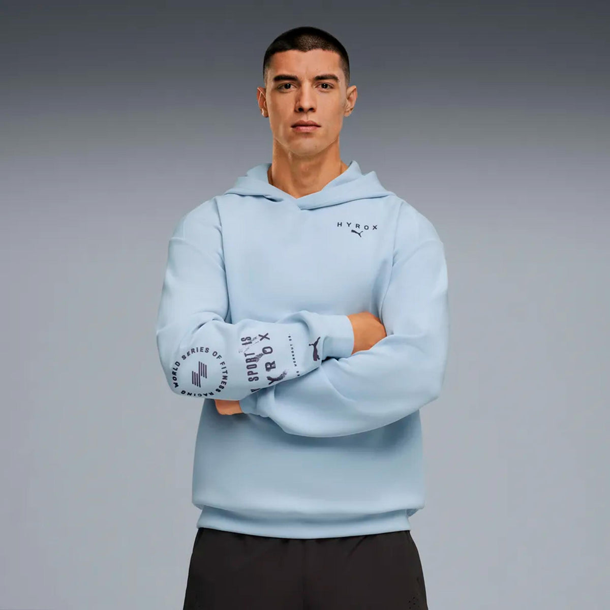 Puma HYROX Cloudspun Sweat à capuche Hommes - bleu clair